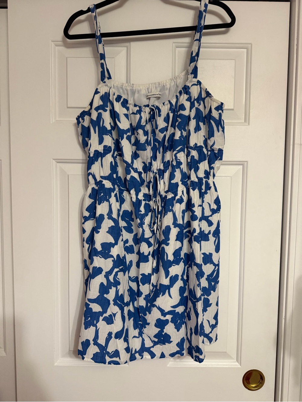 Abercrombie & Fitch White Mini Dress with Blue Floral Print